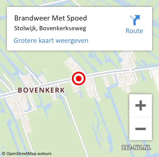 Locatie op kaart van de 112 melding: Brandweer Met Spoed Naar Stolwijk, Bovenkerkseweg op 29 juni 2014 11:32