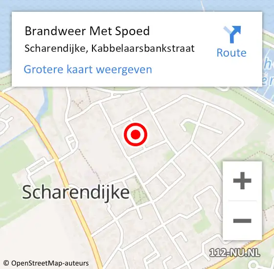 Locatie op kaart van de 112 melding: Brandweer Met Spoed Naar Scharendijke, Kabbelaarsbankstraat op 15 november 2021 01:32