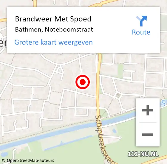 Locatie op kaart van de 112 melding: Brandweer Met Spoed Naar Bathmen, Noteboomstraat op 15 november 2021 02:01