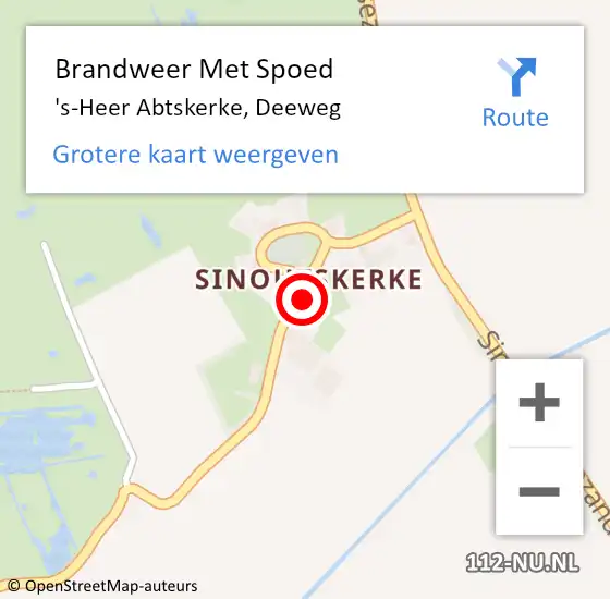 Locatie op kaart van de 112 melding: Brandweer Met Spoed Naar 's-Heer Abtskerke, Deeweg op 15 november 2021 03:41