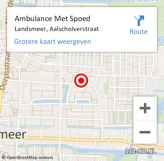 Locatie op kaart van de 112 melding: Ambulance Met Spoed Naar Landsmeer, Aalscholverstraat op 15 november 2021 05:00