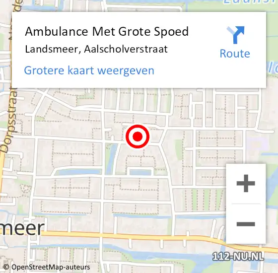 Locatie op kaart van de 112 melding: Ambulance Met Grote Spoed Naar Landsmeer, Aalscholverstraat op 15 november 2021 05:00