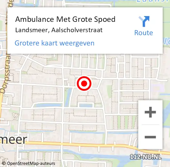 Locatie op kaart van de 112 melding: Ambulance Met Grote Spoed Naar Landsmeer, Aalscholverstraat op 15 november 2021 05:03