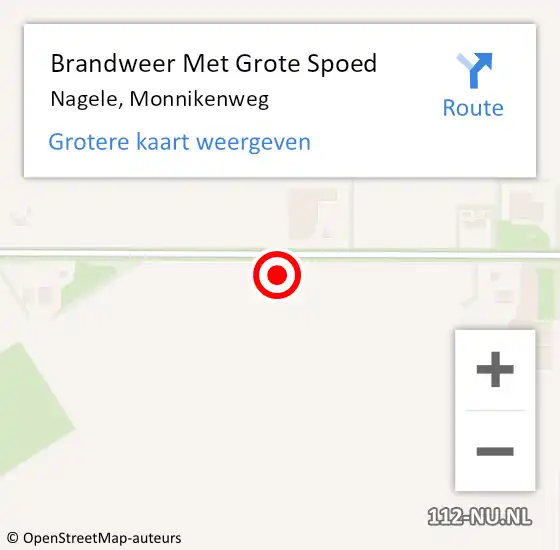 Locatie op kaart van de 112 melding: Brandweer Met Grote Spoed Naar Nagele, Monnikenweg op 15 november 2021 05:12