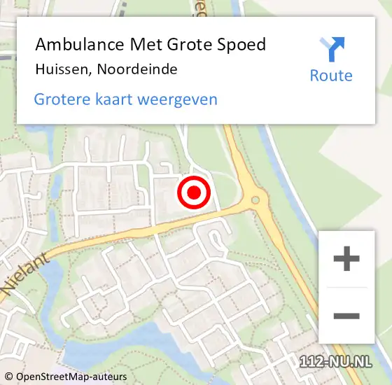 Locatie op kaart van de 112 melding: Ambulance Met Grote Spoed Naar Huissen, Noordeinde op 15 november 2021 05:49