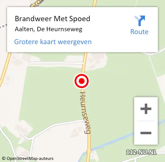 Locatie op kaart van de 112 melding: Brandweer Met Spoed Naar Aalten, De Heurnseweg op 29 juni 2014 11:42