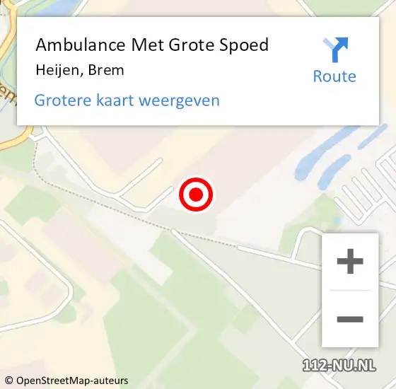 Locatie op kaart van de 112 melding: Ambulance Met Grote Spoed Naar Heijen, Brem op 15 november 2021 06:43