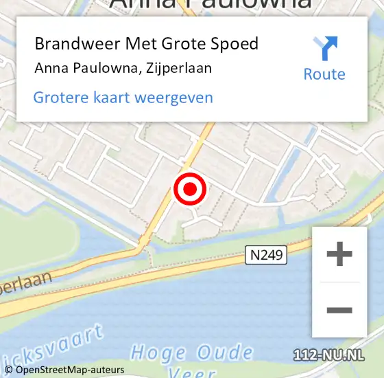 Locatie op kaart van de 112 melding: Brandweer Met Grote Spoed Naar Anna Paulowna, Zijperlaan op 15 november 2021 07:08