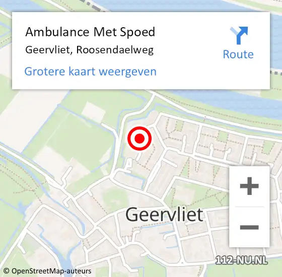 Locatie op kaart van de 112 melding: Ambulance Met Spoed Naar Geervliet, Roosendaelweg op 15 november 2021 07:31