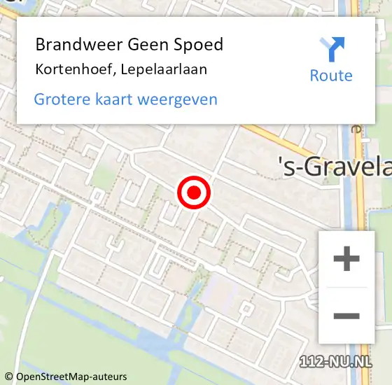 Locatie op kaart van de 112 melding: Brandweer Geen Spoed Naar Kortenhoef, Lepelaarlaan op 29 juni 2014 11:52