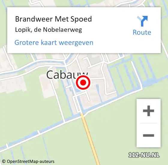 Locatie op kaart van de 112 melding: Brandweer Met Spoed Naar Lopik, de Nobelaerweg op 15 november 2021 08:19