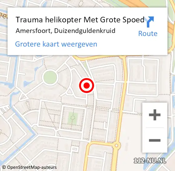 Locatie op kaart van de 112 melding: Trauma helikopter Met Grote Spoed Naar Amersfoort, Duizendguldenkruid op 15 november 2021 08:59