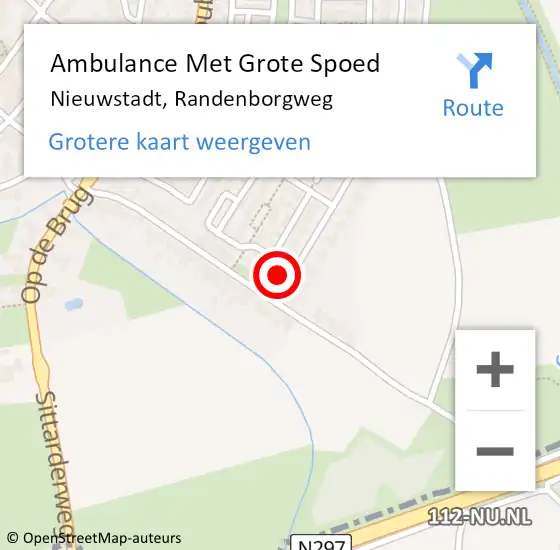 Locatie op kaart van de 112 melding: Ambulance Met Grote Spoed Naar Nieuwstadt, Randenborgweg op 29 juni 2014 12:02