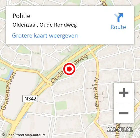 Locatie op kaart van de 112 melding: Politie Oldenzaal, Oude Rondweg op 15 november 2021 09:12