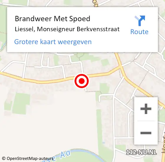 Locatie op kaart van de 112 melding: Brandweer Met Spoed Naar Liessel, Monseigneur Berkvensstraat op 15 november 2021 09:24