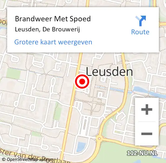 Locatie op kaart van de 112 melding: Brandweer Met Spoed Naar Leusden, De Brouwerij op 15 november 2021 10:38