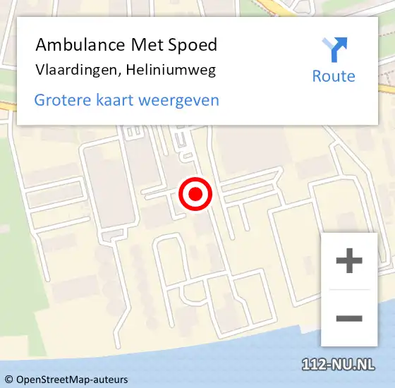 Locatie op kaart van de 112 melding: Ambulance Met Spoed Naar Vlaardingen, Heliniumweg op 15 november 2021 10:47