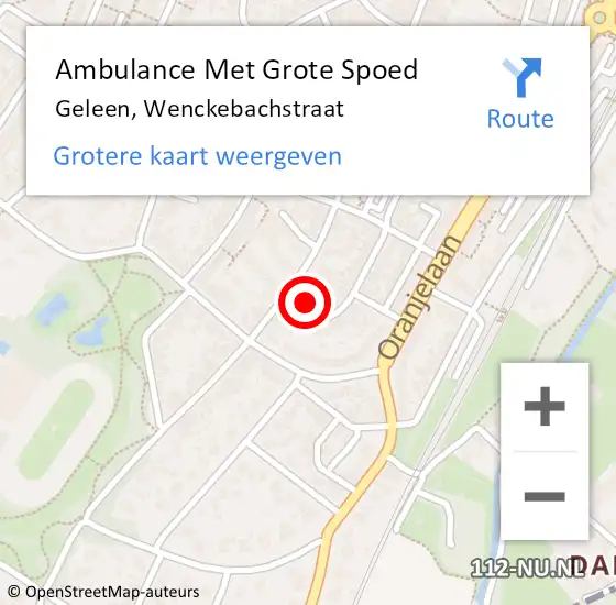 Locatie op kaart van de 112 melding: Ambulance Met Grote Spoed Naar Geleen, Wenckebachstraat op 29 juni 2014 12:15