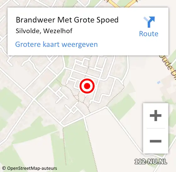 Locatie op kaart van de 112 melding: Brandweer Met Grote Spoed Naar Silvolde, Wezelhof op 15 november 2021 12:44