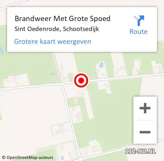 Locatie op kaart van de 112 melding: Brandweer Met Grote Spoed Naar Sint Oedenrode, Schootsedijk op 15 november 2021 13:34