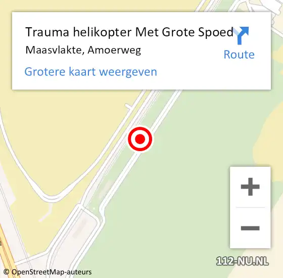 Locatie op kaart van de 112 melding: Trauma helikopter Met Grote Spoed Naar Maasvlakte, Amoerweg op 15 november 2021 14:03