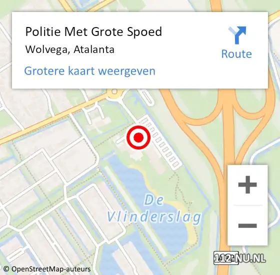 Locatie op kaart van de 112 melding: Politie Met Grote Spoed Naar Wolvega, Atalanta op 15 november 2021 14:14