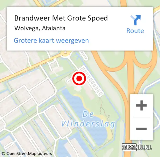 Locatie op kaart van de 112 melding: Brandweer Met Grote Spoed Naar Wolvega, Atalanta op 15 november 2021 14:14