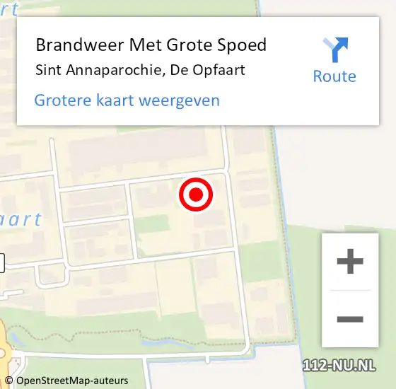 Locatie op kaart van de 112 melding: Brandweer Met Grote Spoed Naar Sint Annaparochie, De Opfaart op 15 november 2021 14:17