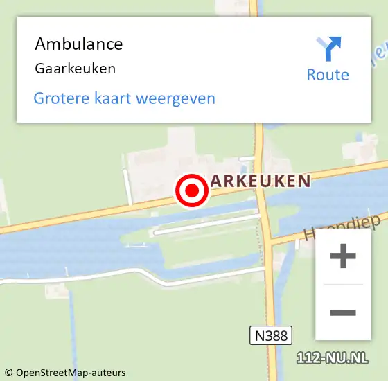 Locatie op kaart van de 112 melding: Ambulance Gaarkeuken op 15 november 2021 14:38