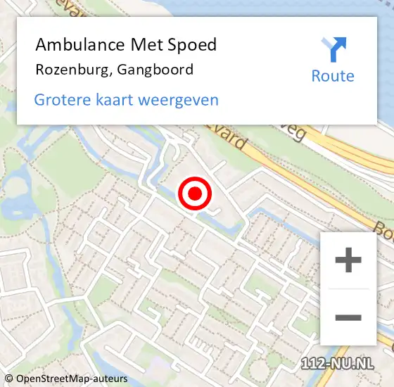 Locatie op kaart van de 112 melding: Ambulance Met Spoed Naar Rozenburg, Gangboord op 15 november 2021 15:23