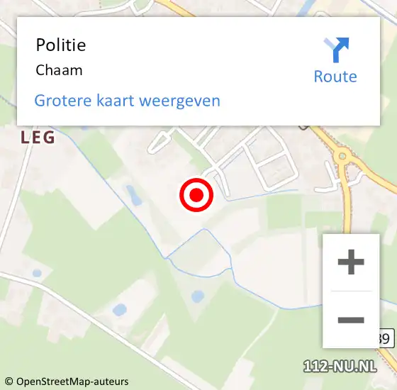 Locatie op kaart van de 112 melding: Politie Chaam op 15 november 2021 15:32