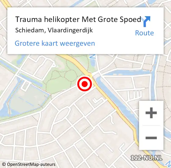 Locatie op kaart van de 112 melding: Trauma helikopter Met Grote Spoed Naar Schiedam, Vlaardingerdijk op 15 november 2021 16:20