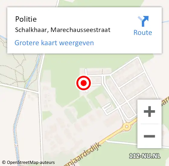 Locatie op kaart van de 112 melding: Politie Schalkhaar, Marechausseestraat op 15 november 2021 16:35