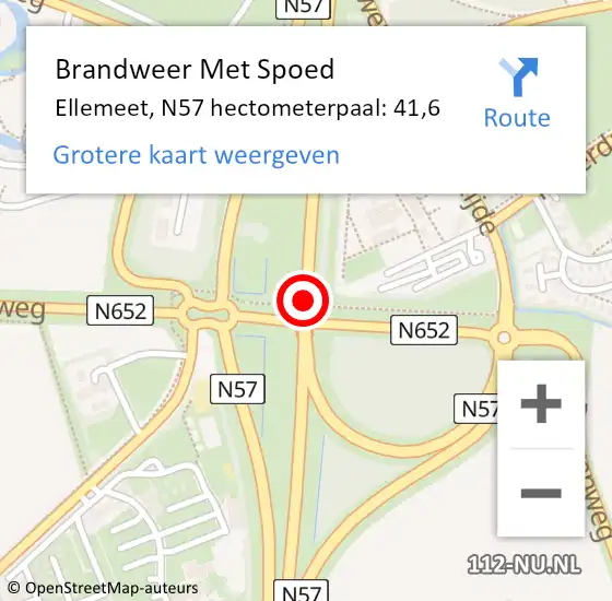 Locatie op kaart van de 112 melding: Brandweer Met Spoed Naar Ellemeet, N57 hectometerpaal: 41,6 op 29 juni 2014 13:00