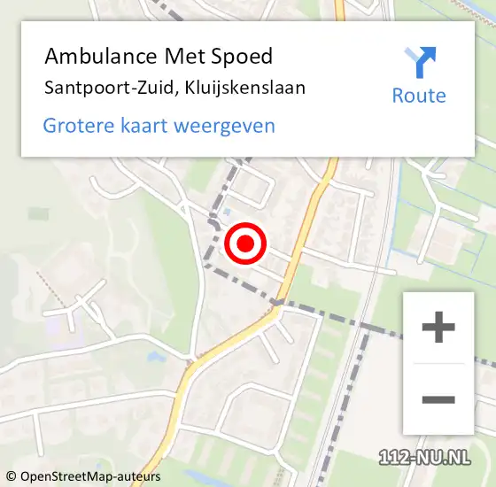 Locatie op kaart van de 112 melding: Ambulance Met Spoed Naar Santpoort-Zuid, Kluijskenslaan op 15 november 2021 16:52