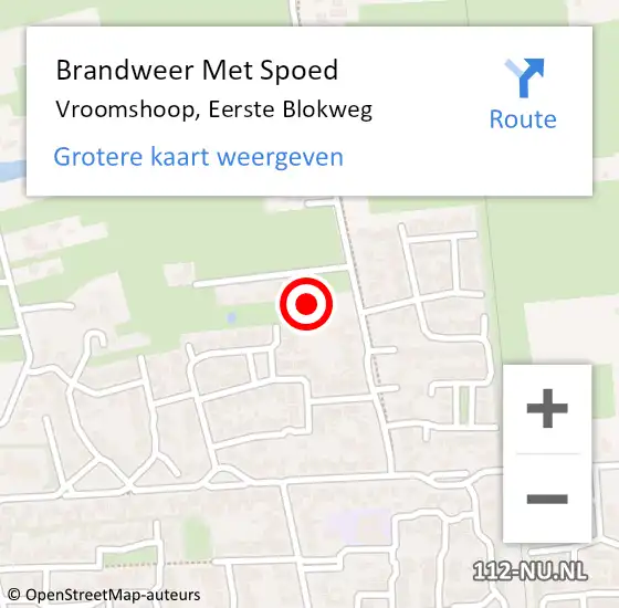 Locatie op kaart van de 112 melding: Brandweer Met Spoed Naar Vroomshoop, Eerste Blokweg op 15 november 2021 17:18