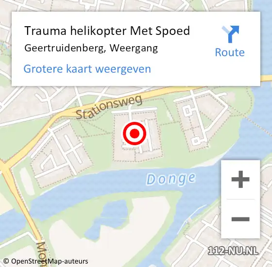 Locatie op kaart van de 112 melding: Trauma helikopter Met Spoed Naar Geertruidenberg, Weergang op 15 november 2021 18:11
