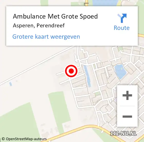 Locatie op kaart van de 112 melding: Ambulance Met Grote Spoed Naar Asperen, Perendreef op 15 november 2021 18:34