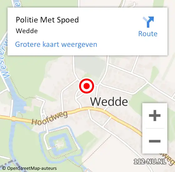 Locatie op kaart van de 112 melding: Politie Met Spoed Naar Wedde op 15 november 2021 18:44