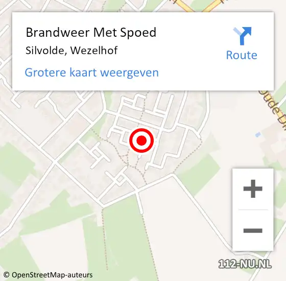 Locatie op kaart van de 112 melding: Brandweer Met Spoed Naar Silvolde, Wezelhof op 15 november 2021 18:49