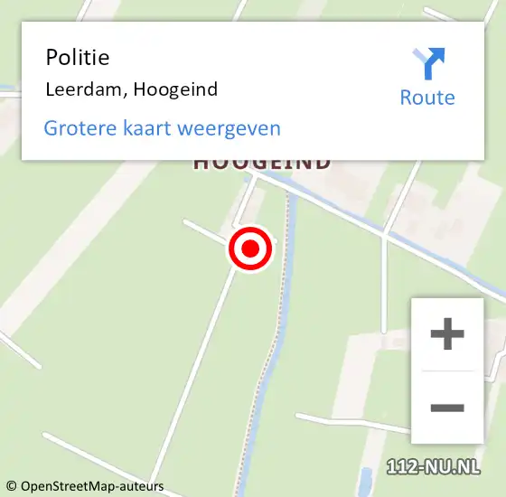 Locatie op kaart van de 112 melding: Politie Leerdam, Hoogeind op 15 november 2021 19:18