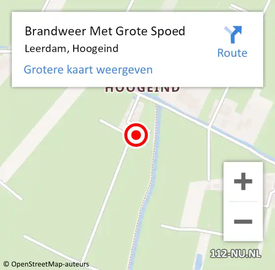 Locatie op kaart van de 112 melding: Brandweer Met Grote Spoed Naar Leerdam, Hoogeind op 15 november 2021 19:29