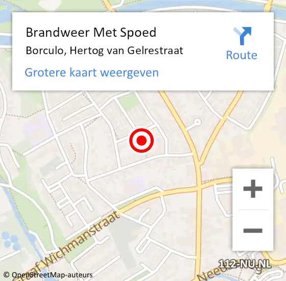 Locatie op kaart van de 112 melding: Brandweer Met Spoed Naar Borculo, Hertog van Gelrestraat op 15 november 2021 19:55