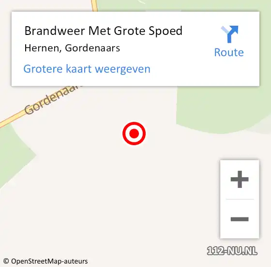 Locatie op kaart van de 112 melding: Brandweer Met Grote Spoed Naar Hernen, Gordenaars op 15 november 2021 20:15