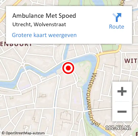 Locatie op kaart van de 112 melding: Ambulance Met Spoed Naar Utrecht, Wolvenstraat op 29 juni 2014 13:27