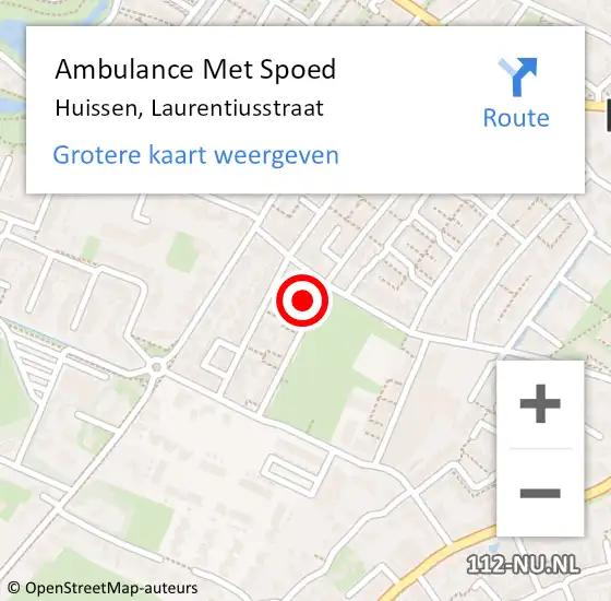 Locatie op kaart van de 112 melding: Ambulance Met Spoed Naar Huissen, Laurentiusstraat op 15 november 2021 21:22
