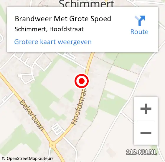 Locatie op kaart van de 112 melding: Brandweer Met Grote Spoed Naar Schimmert, Hoofdstraat op 15 november 2021 22:30