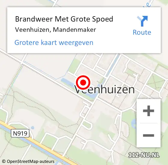 Locatie op kaart van de 112 melding: Brandweer Met Grote Spoed Naar Veenhuizen, Mandenmaker op 15 november 2021 22:34