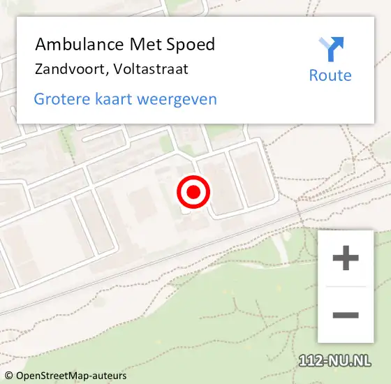 Locatie op kaart van de 112 melding: Ambulance Met Spoed Naar Zandvoort, Voltastraat op 16 november 2021 00:06