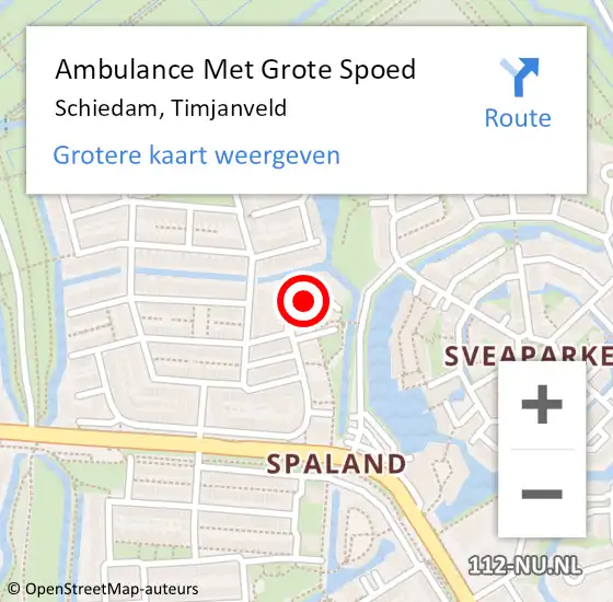 Locatie op kaart van de 112 melding: Ambulance Met Grote Spoed Naar Schiedam, Timjanveld op 16 november 2021 00:14